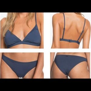 Roxy Navy Blue Bikini Set NWT